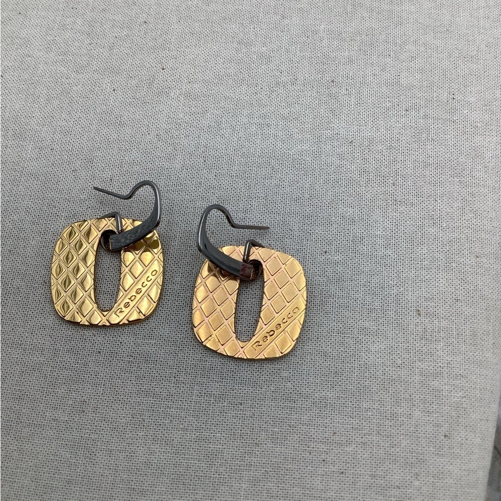 Italian Rebecca Signed pierced earrings Bronze Beautiful Stylish